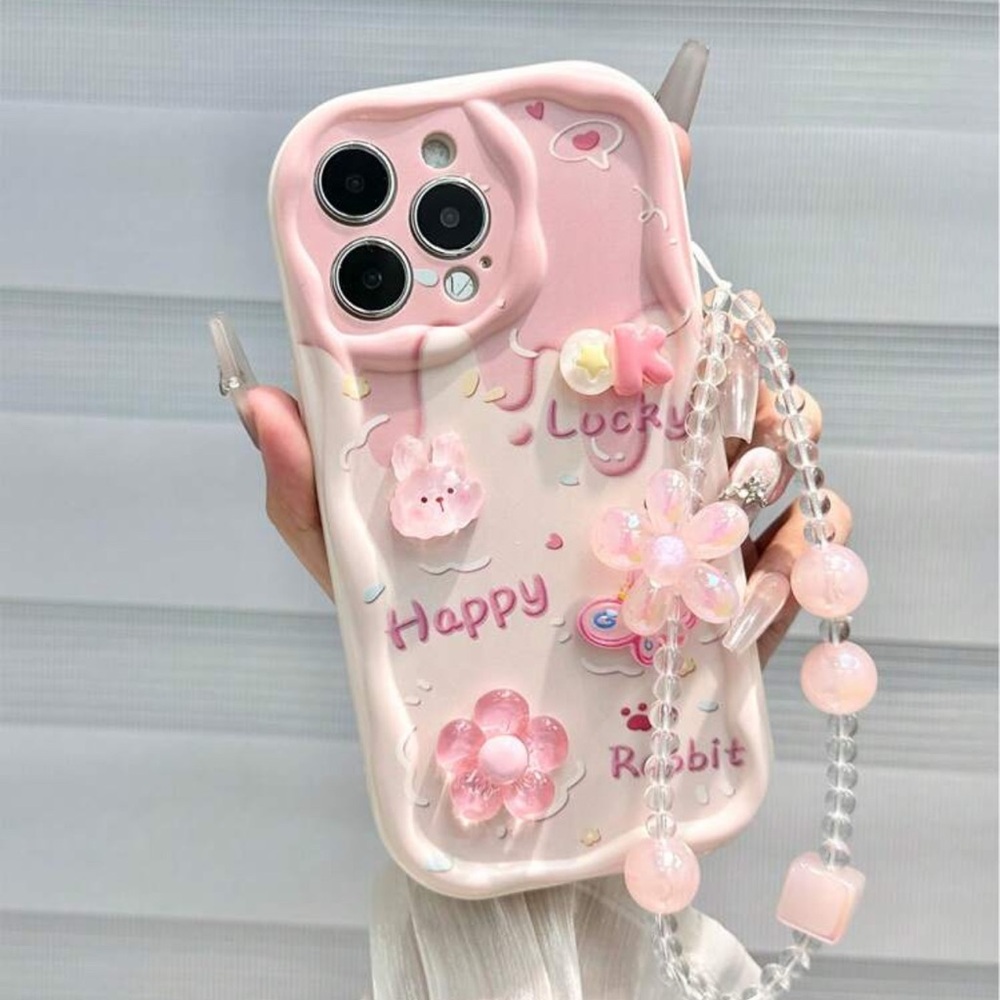 NWT Cartoon Case for Iphone XS Max with Floral chain